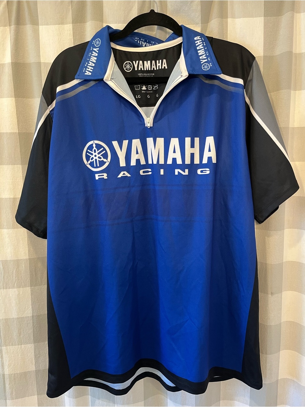 Yamaha Racing Royal Blue & Black Zip Polo